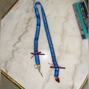 Erica Wilson Nantucket needlepoint scissors on ribbon